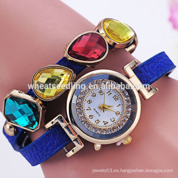 Cristal colgante de cuero lindo relojes